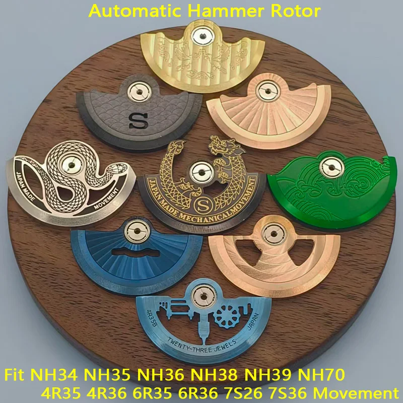 

Mod NH35 NH36 Movement Automatic Hammer Rotor Fits NH34 NH35 NH36 NH38 NH39 4R 6R 7S26 Movement SKX007 SRPD Watch Replace Parts