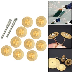 PROMOTION! 10 Pcs Diamond Cutting Wheel Cut Off Discs Coated Rotary Tools Titanium Plated Diamond Wheel WITH/Mandrel