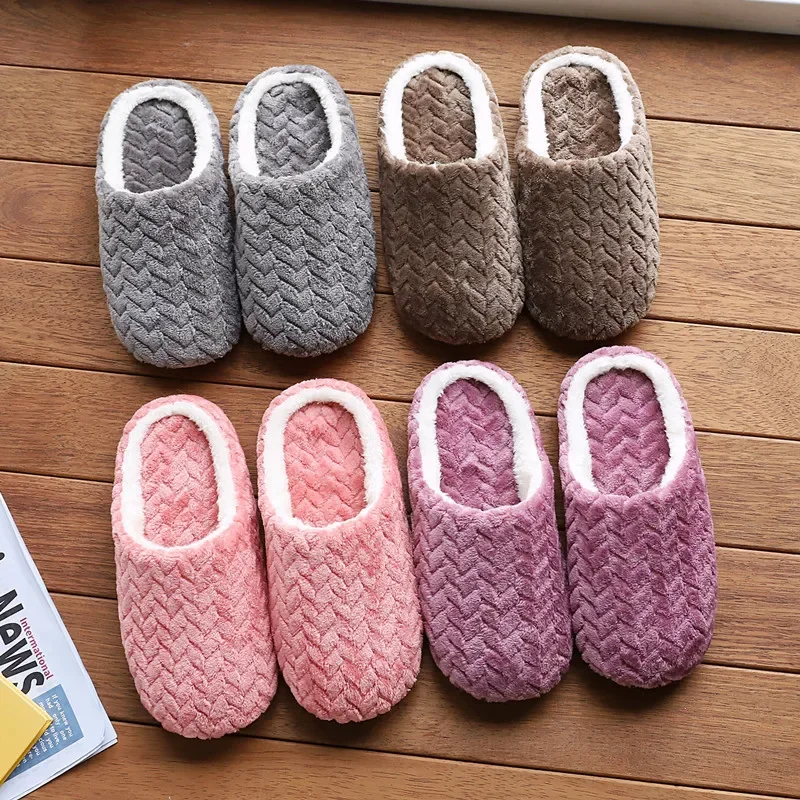 Soft Home Cotton Slippers Women Slippers Winter Indoor Light Comfort Floor Shoes Couple Silence Slides Bedroom House Slippers