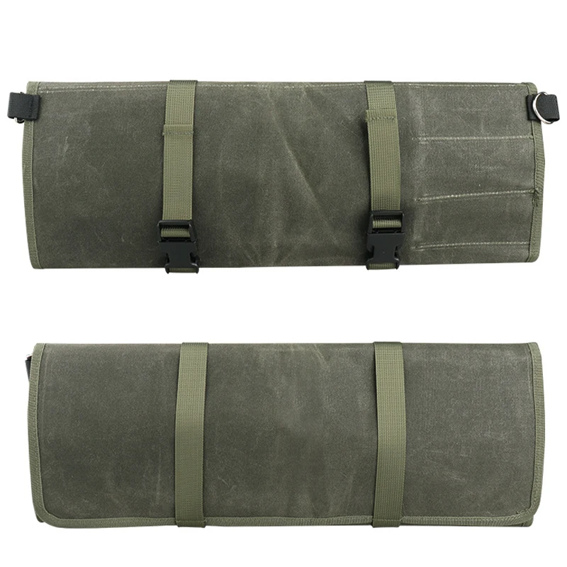 Imagem -04 - Bolsa de Faca Profissional Portátil Chef Canvas Roll Carry Case Bolso de Armazenamento Cleaver Kitchen Carrying Roll Bolsa Organizador ao ar Livre