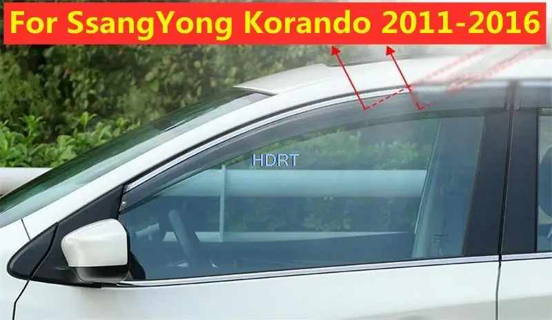 

For SsangYong Korando 2011-2016 Windows Visor Sun Rain Shield Deflectors Awing Trim Cover Exterior Smoke Guard Car Accessories