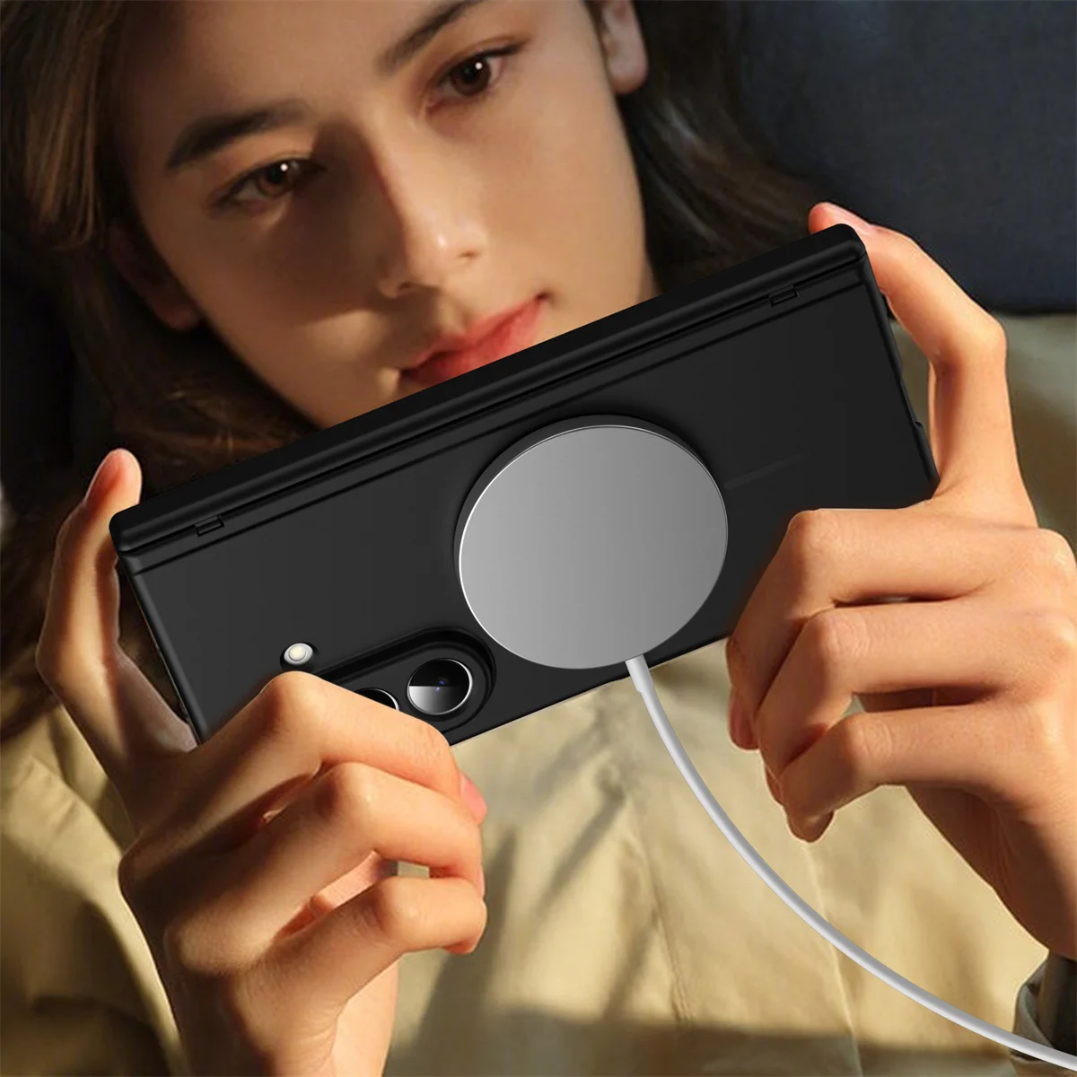 Scharnier-Schutzhülle mit Magnetischer Stoßdämpfung für Samsung Galaxy Z Fold 8 7 6 5 4 3 5G für Magsafe Fold7 Fold6 Mattierte Abdeckung – Detail 5