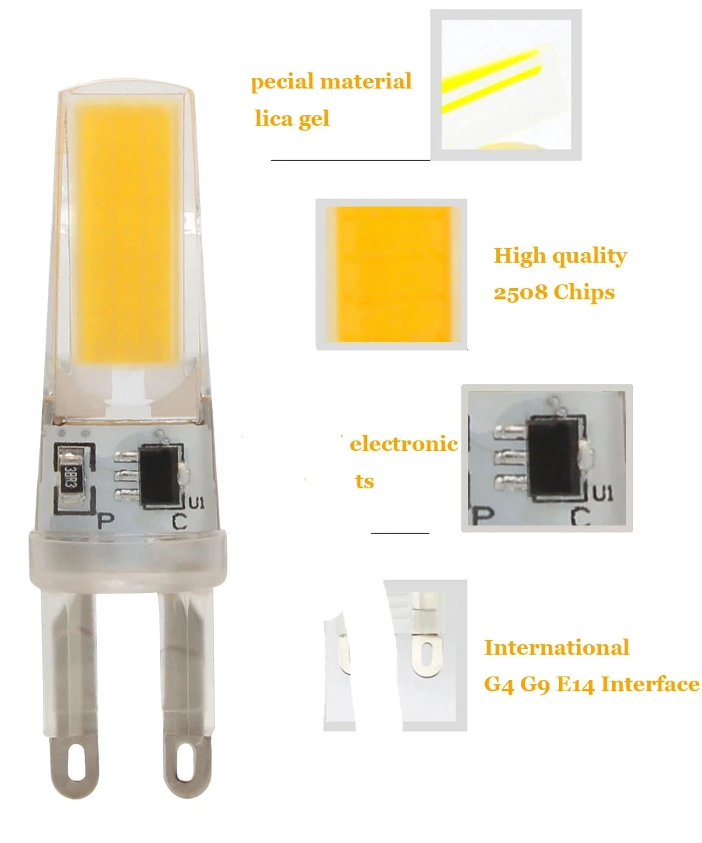 10pcs Dimmable 3W 6W G4 G9 Lâmpadas COB LED 3000K-6500K 220V 12V Para Casa Luminária Lâmpada Luzes Decoração Lâmpada de Iluminação