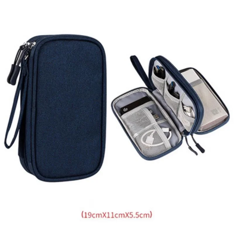 Travel Organizer Bag Cable Storage Organizers Pouch Carry Case Portable Waterproof Double Layers Storages Bags for Headset Cord