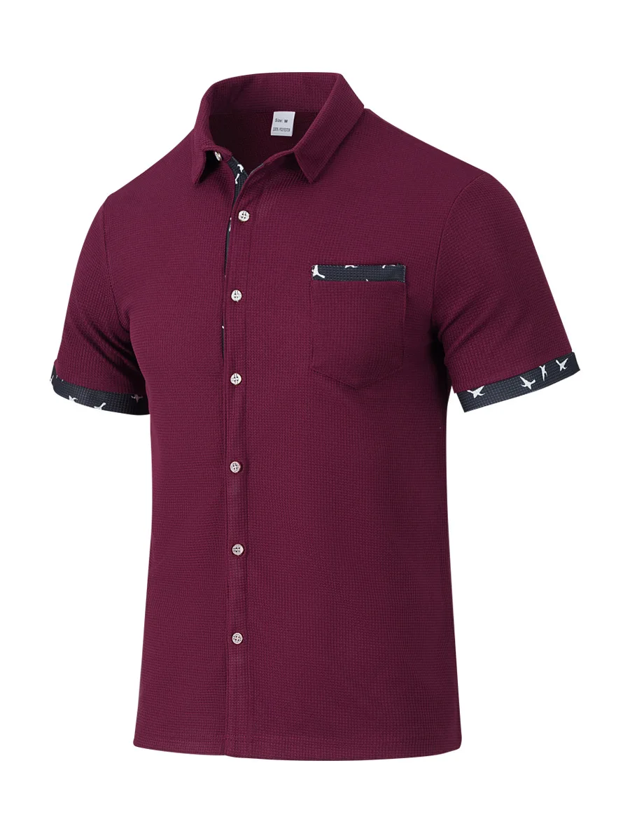 

Men Plus Size Short Sleeve Shirt Breathable With Pocket Casual Comfortable Daily Wear Summer New Arrival Male Tops