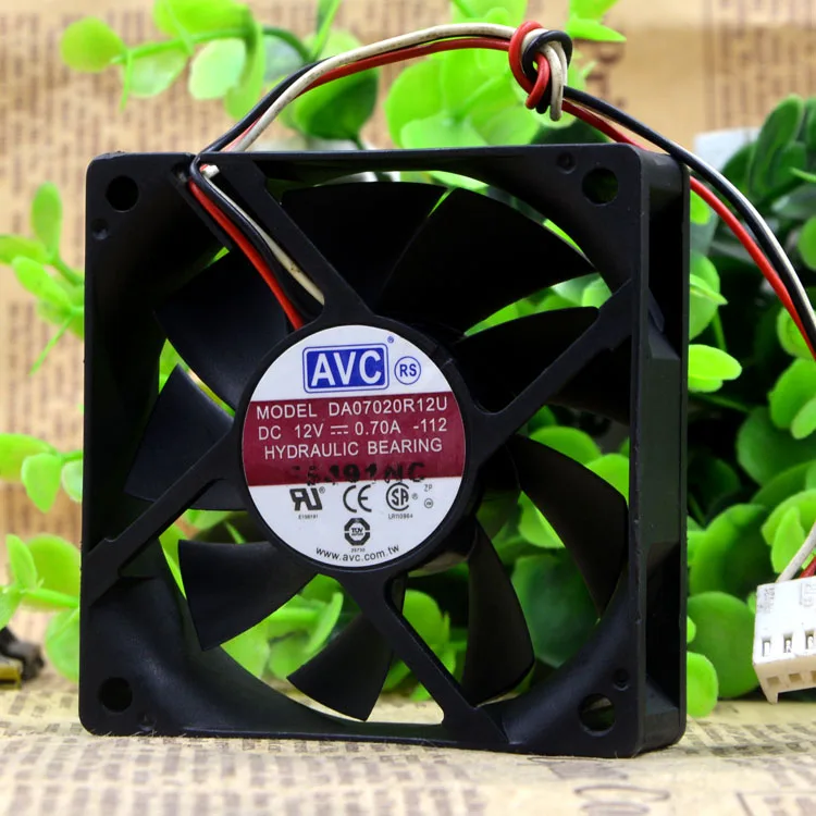 AVC  DA07020R12U 12V 0.70A 7cm 7020 3-Wire Hydraulic Cooling Fan