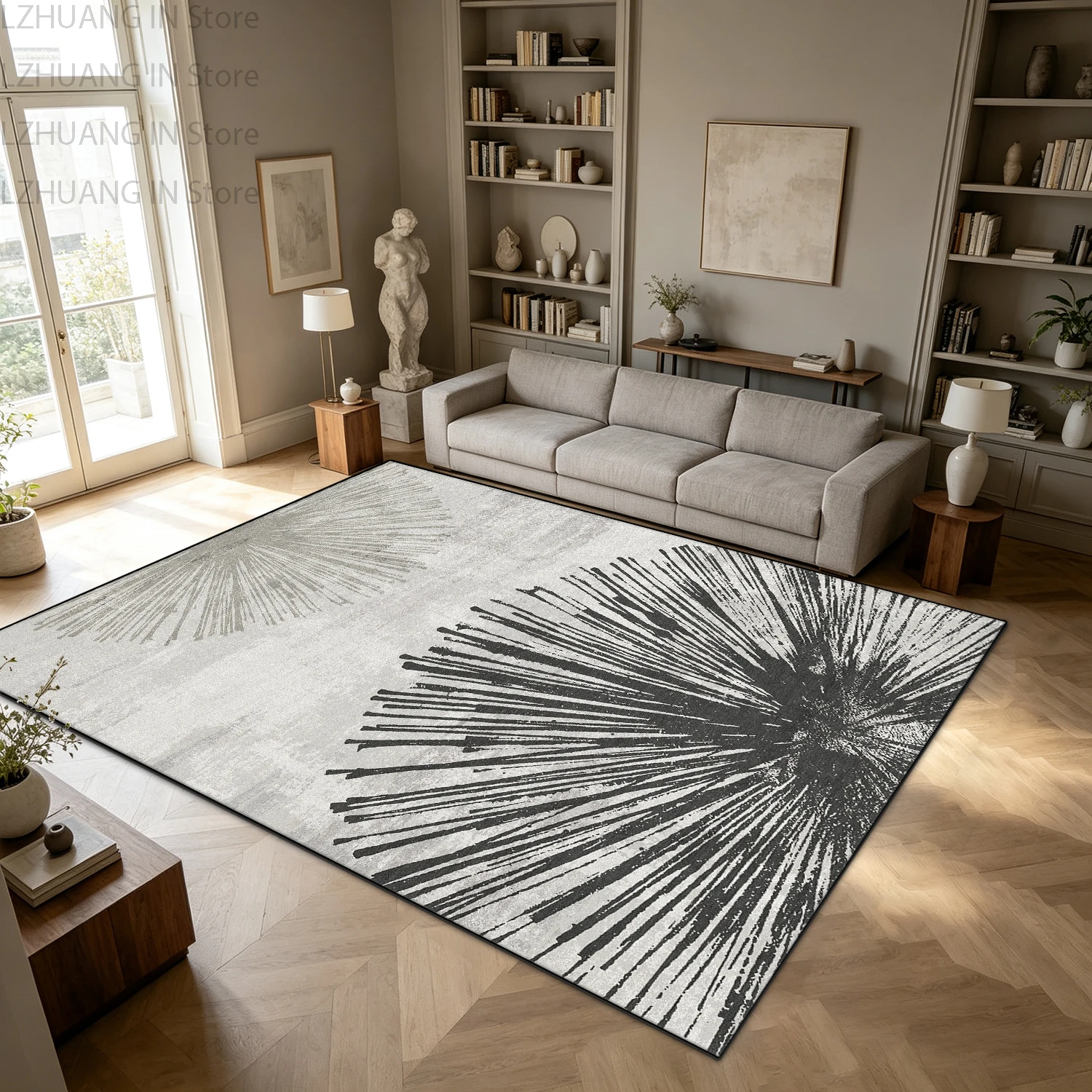 Modern Minimalism Abstract Style Living Room Carpet Soft Short Velvet Study Rug Machine Washable Easy Clean Coffee Tables Mat