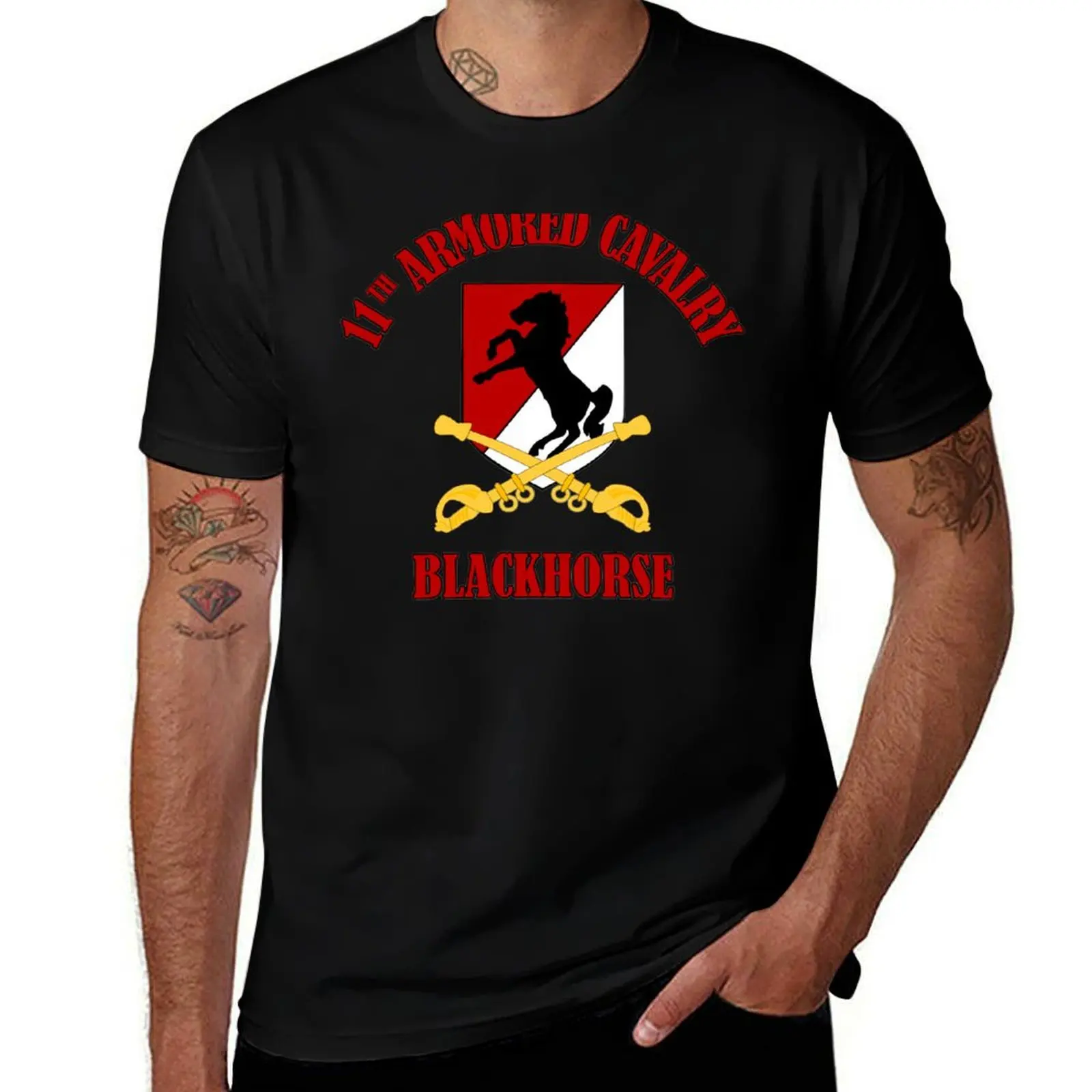 

11th Armored Cavalry - Blackhorse T-Shirt man t shirts graphic t shirt custom print T-Shirt