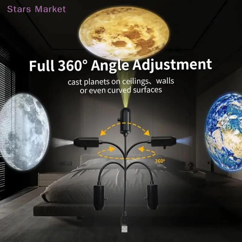 New USB Projector Light Sunset Butterfly Lamp Holiday Night Light Rotatable Scenes Projector For Wall Ceiling Decor Lighting