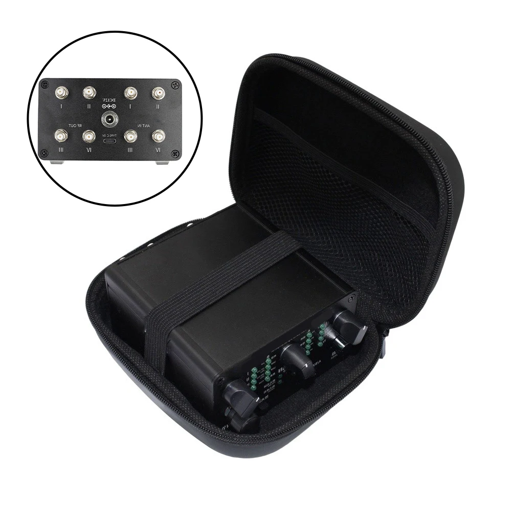 4 Channel Antenna Signal Processor 30kHz-650MHz Low Noise Adjustable Gain Filter for Shortwave FM Aviation Radio