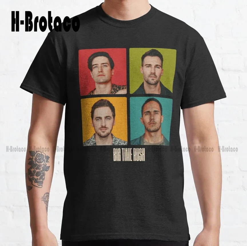 Big Time Rush Big Time Rush Big Time Rush Btr Classic T-Shirt Funny Art Streetwear Cartoon Tee Xs-5Xl Unisex Digital Printing