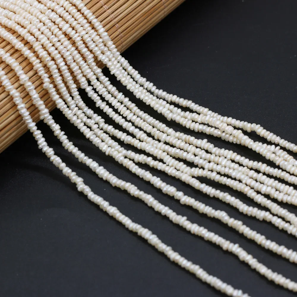 Fine 100% Natural Freshwater Pearl Flat Shape Beads For Jewelry Making DIY Bracelet Necklace Earrings Accessories Size 2-2.5mm