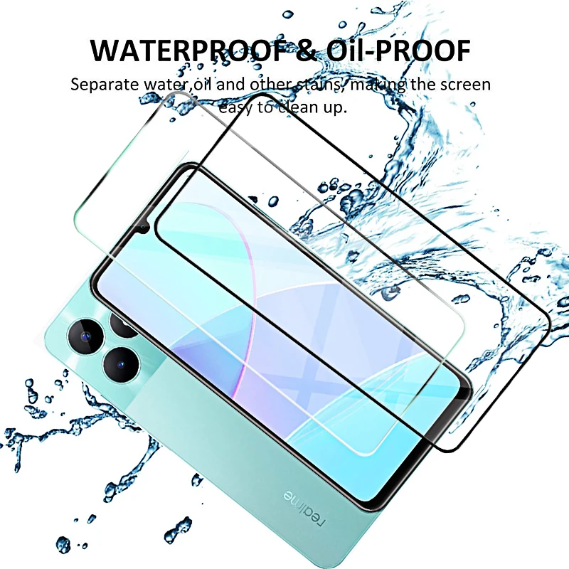 4-1 قطعة غطاء كامل الزجاج المقسى ل Realme C51 واقيات الشاشة C51 C31 C53 C33 C55 C35 c55 c67 زجاج واقي C 51 53 55 33 #5