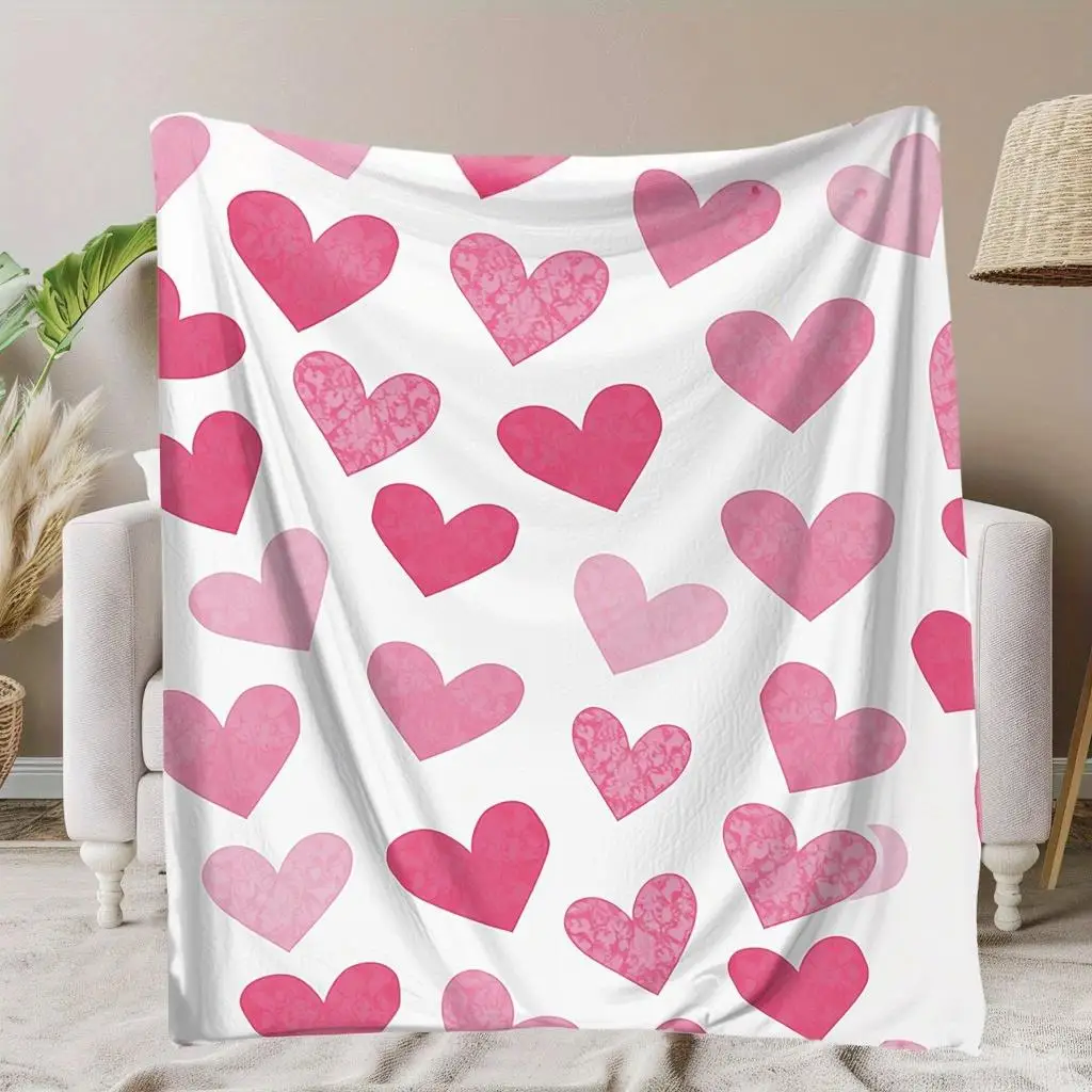 

Одеяло с сердечным узором, полиэфирная ткань, можно стирать в машине, подходит для украшения дивана в спальне и гостиной.