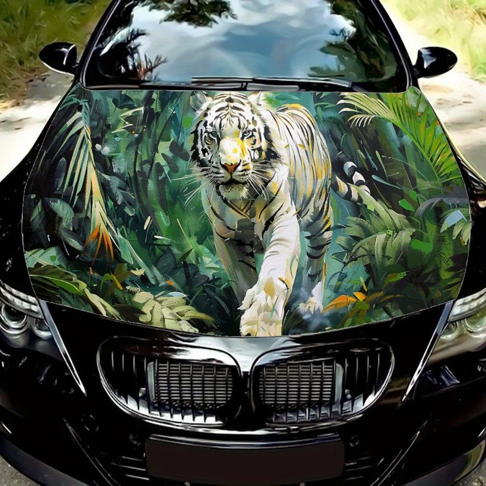White tiger, jungle, animals, nature, forest Decal Stickers for Car Covers Stickers for Decorating Car Covers Vinyl Decals for C