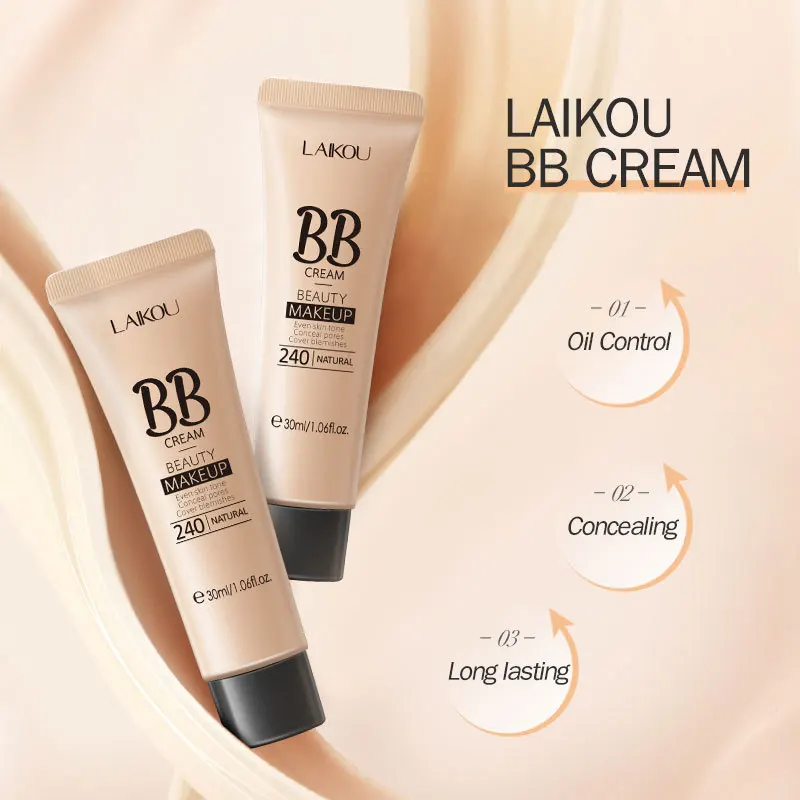 LAIKOU BB Cream Base per il viso fondotinta liquido trucco Waterproof Long Lasting Facial Concealer crema sbiancante trucco coreano