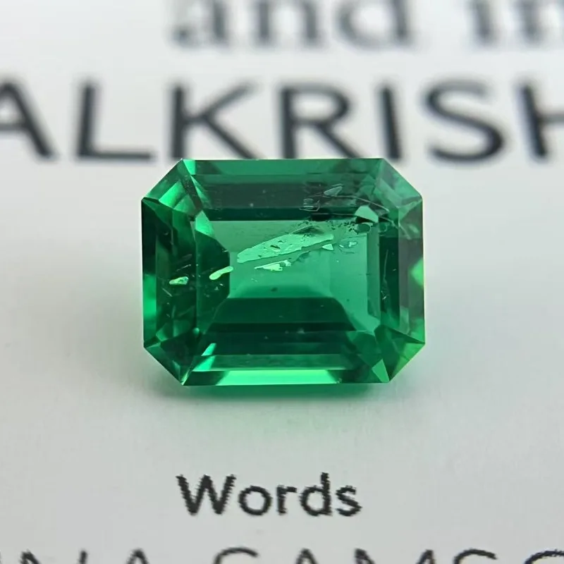 Lab Grown Columbian Emeralds Emerald Cut Hydrothermal Hand Cutting Advanced Jewelry Making Materials 2.15-5.0ct AGL Certificate