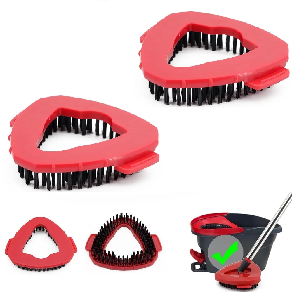 2 cepillos de fregado compatibles con el sistema de tanque O-Cedar/Vileda Spin Mop 1, ideal para cocina, cubierta y baño