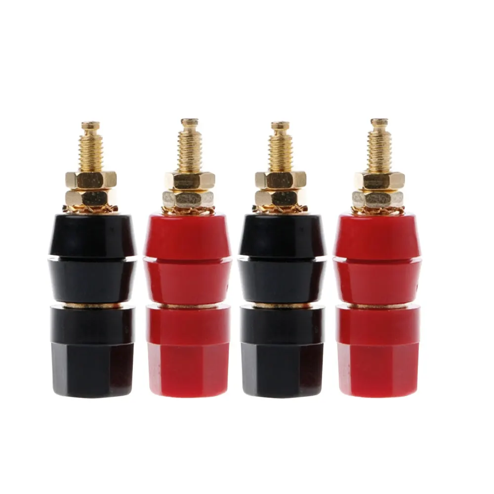 Musical Sound Gold Plated Amplifier Speaker Terminal Binding Post For 4MM Banana Plugs Hifi Audio Speaker Adapter Socket