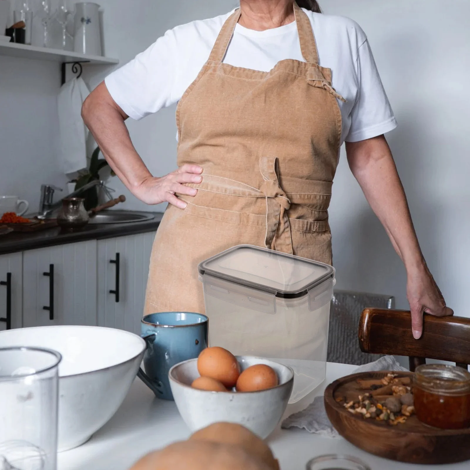 

5Pcs Airtight Plastic Kitchen Containers Grain Storage Canisters Large Capacity Food Storage Jars Sealing Food Containers