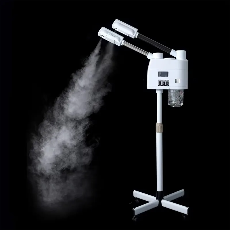 เครื่องอบไอน้ำหน้าแบบร้อนและเย็น 2-in-1 สีขาว พร้อมโอโซน สำหรับทำความสะอาดผิวหน้าอย่างล้ำลึกและเพิ่มความชุ่มชื้น