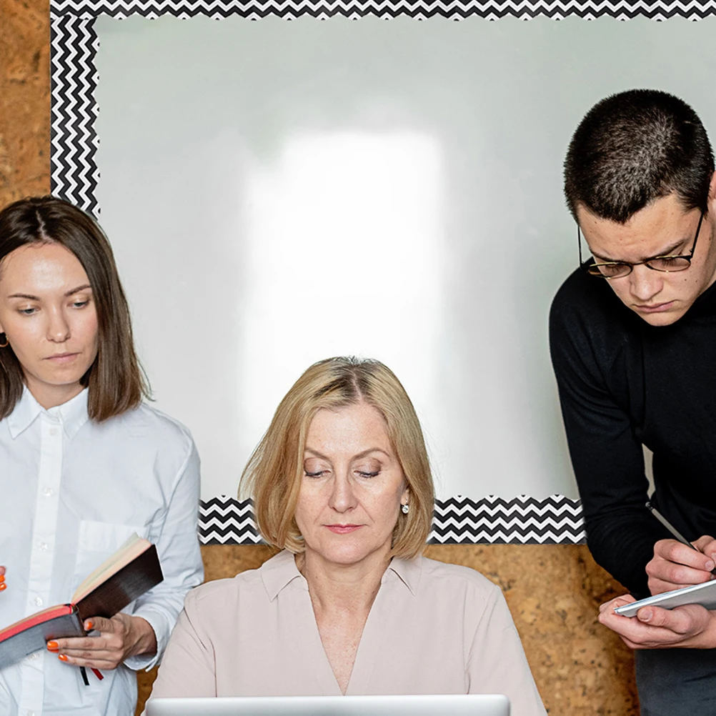 

1 Roll Bulletin Board Sticker Black White Border Sticker for Classroom Decor Chalkboard Border Bulletin Board