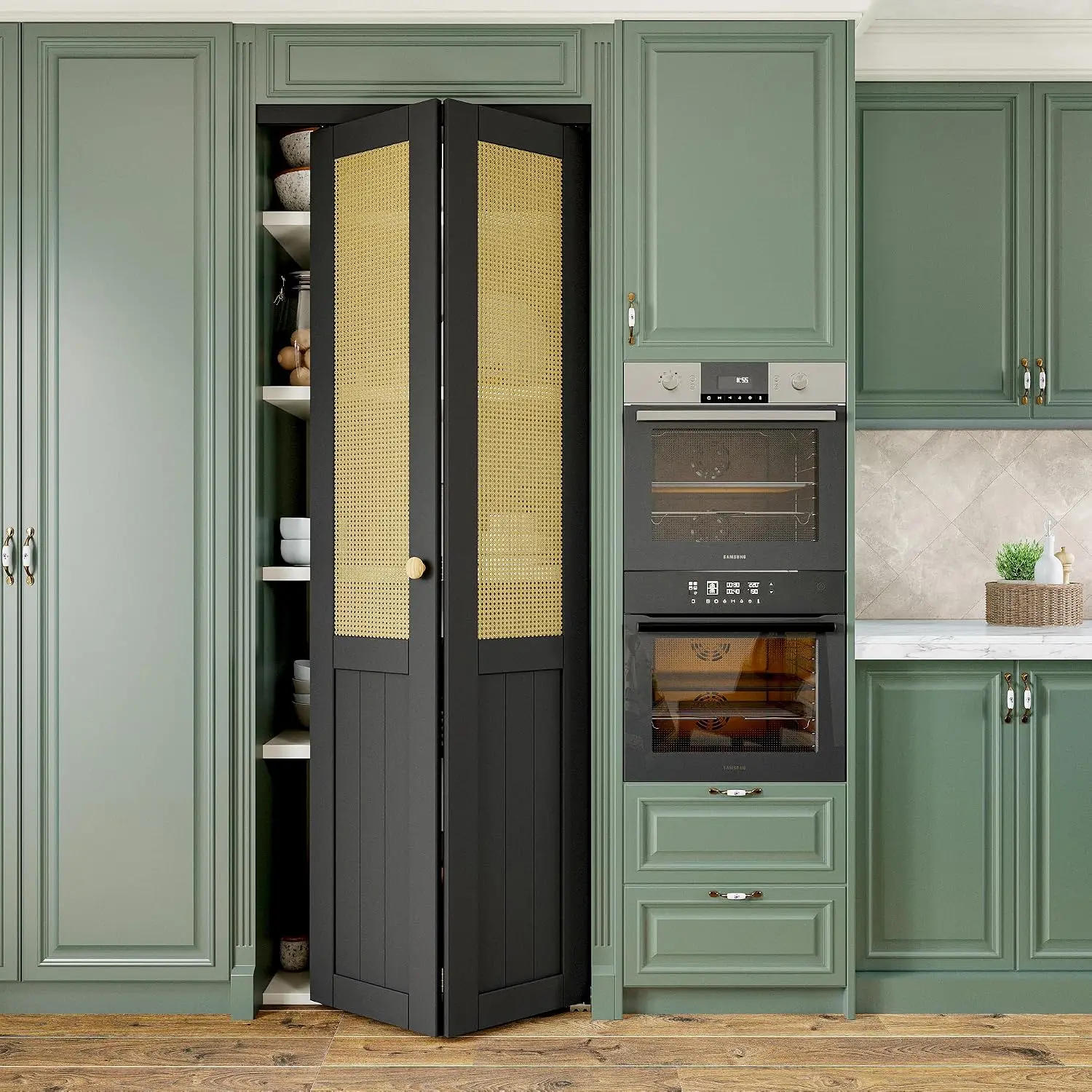 Rattan Bifold Closet Door 30