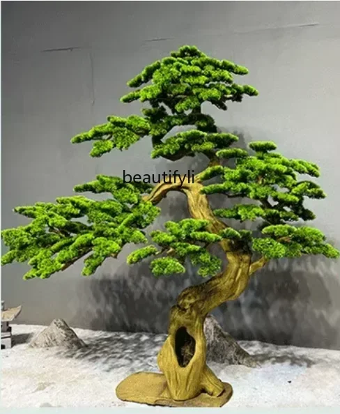 Welcome pine simulated pine tree bionic root carving fake pine tree shopping mall modeling landscape ornament