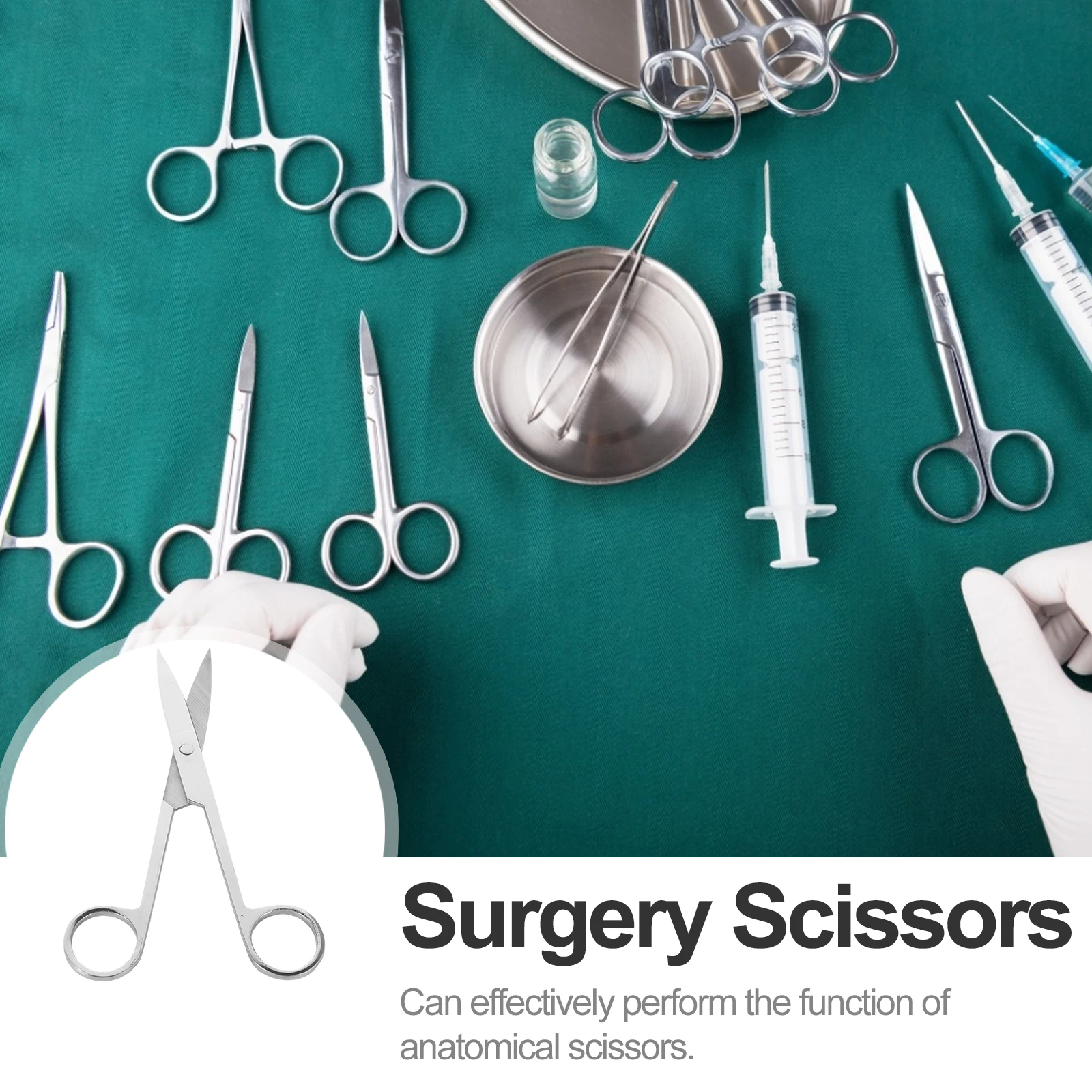 

Animal Dissecting Scissors Nickel Emergency Plated Small Experiment Silver Laboratory Plating Student