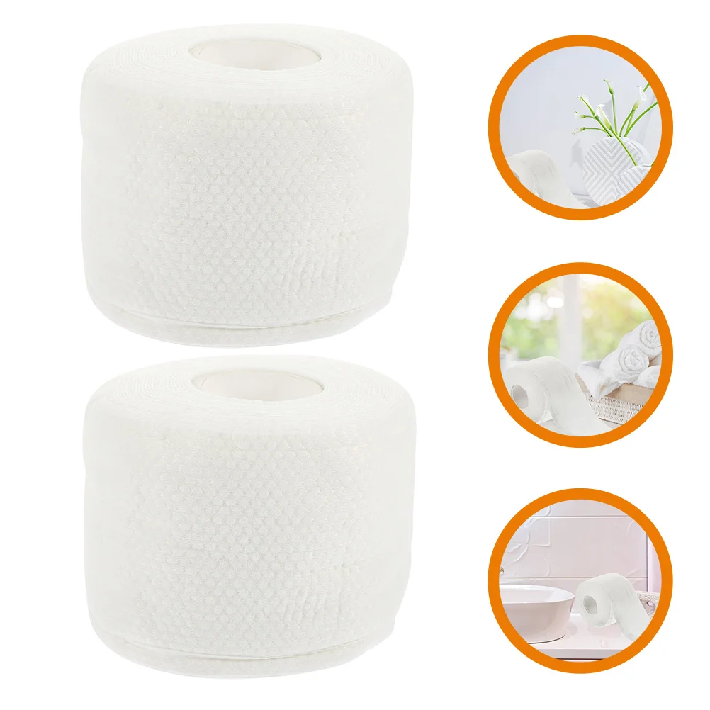 

2 Rolls Disposable Face Towel Skincare Washcloth Makeup Remover Cleansing Facial Tissue For Sensitive Skin Soft Absorbent Travel