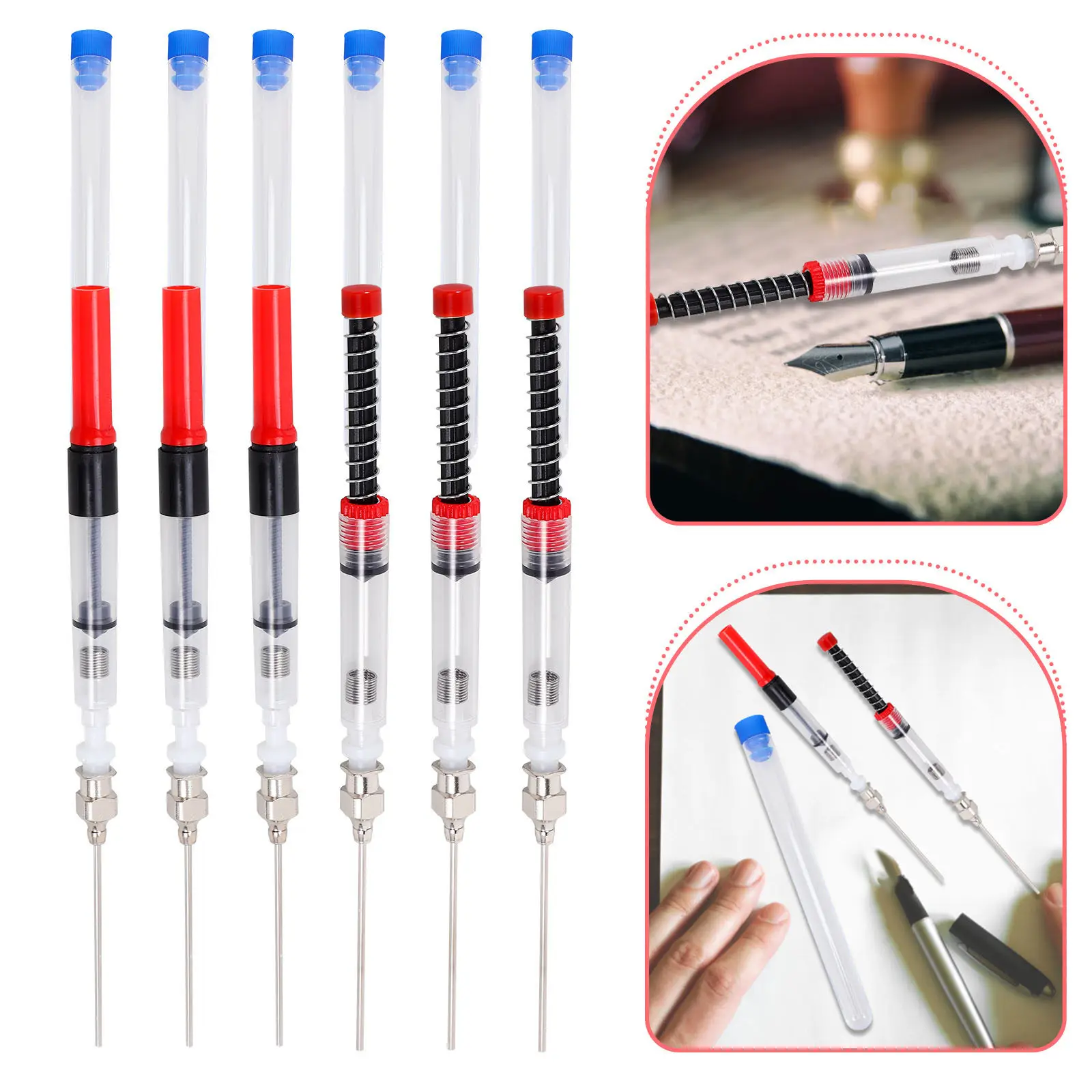 

1Set Fountain Pen Ink Converter Leakproof Absorbers Spring Refillable Easy Refilling Tool Fountain Pen Ink Accessory Replacement