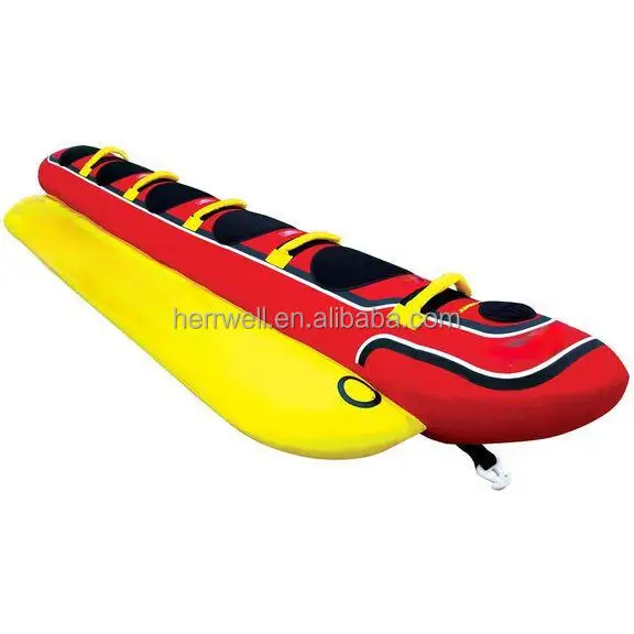 

3~6 Persons Jumbo Hot Dog Tube Jumbo Dog Ski Tube Water Game Inflatable Fishing Banana Boat With Seat for Sale