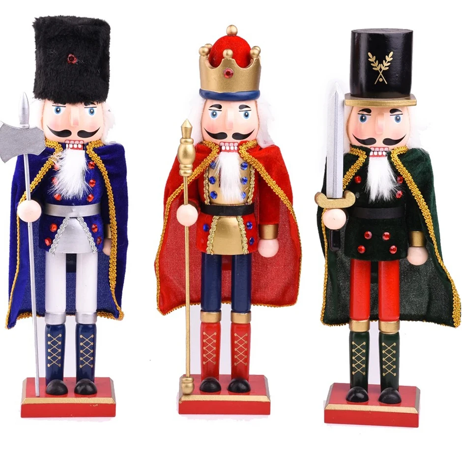 Wooden soldier doll Nutcracker with four Kingdom fairy tale characters, home decoration crafts, Christmas gifts