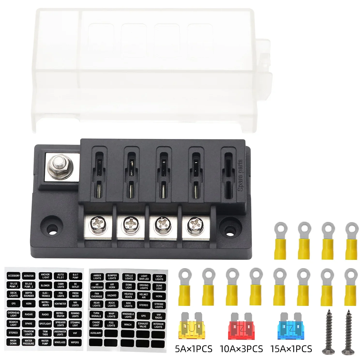 

Auto modification accessories Single side straight row 4-way fuse box RV terminal splitter insert fuse holder