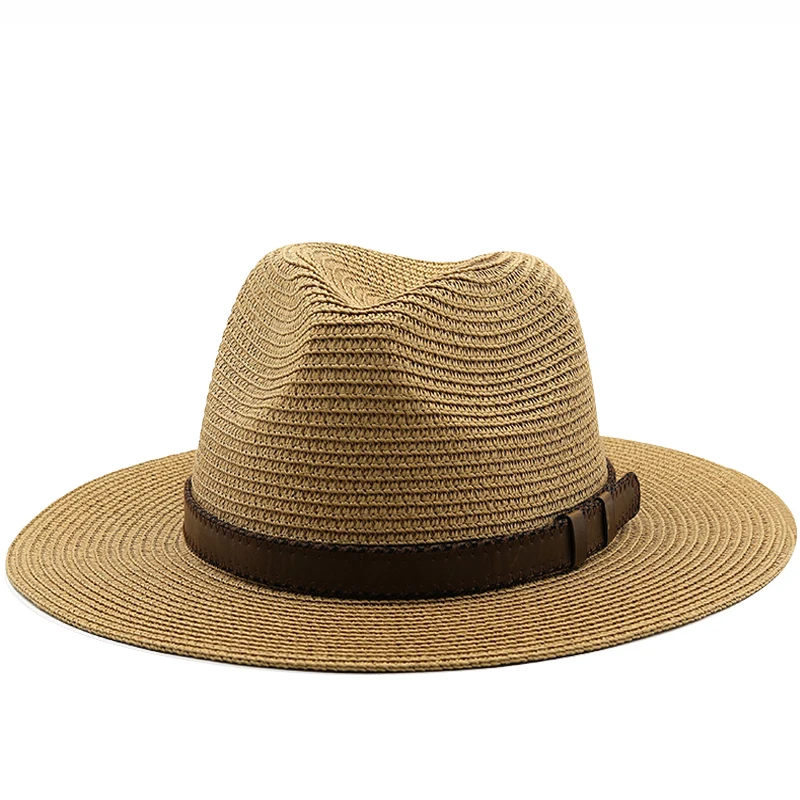 Simple Parent-child Panama Hats Lady Beach hat Women Wide Brim Straw Hat Man Summer Sun Cap  Fedora Hat 54cm 56-58cm 59-61cm