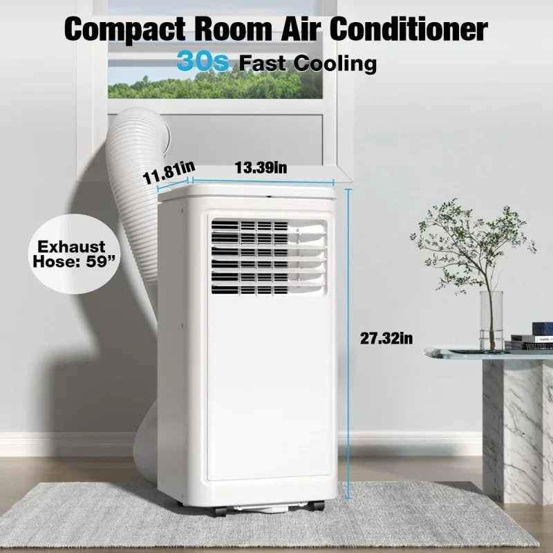 Portable Air Conditioner，3 in 1 Portable AC, Fan, and Dehumidifier with Remote Control, 24H Timer, 2 Speeds for