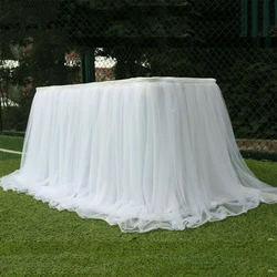 Tutu Tulle Table Skirt Fluffy Table Cloth Cover For Wedding/Birthday/Party Decor