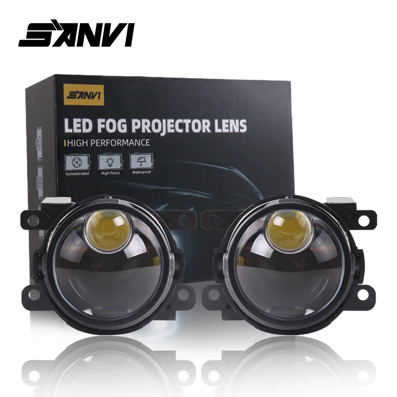 

SANVI 5500K 3 Colors F09PRO Bi Led Fog Lenses for 12V Car LED Fog Driving Lamp Ford Honda Renault Peugeot Fog Headlight Assembly