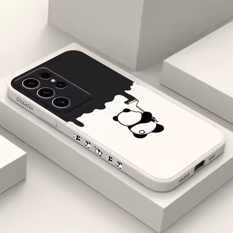 Paint Panda Phone Case For Samsung Galaxy S25 FE S24 S23 S22 S21 S20 S10 Ultra Plus FE Note 20 Ultra 10 Plus Cover