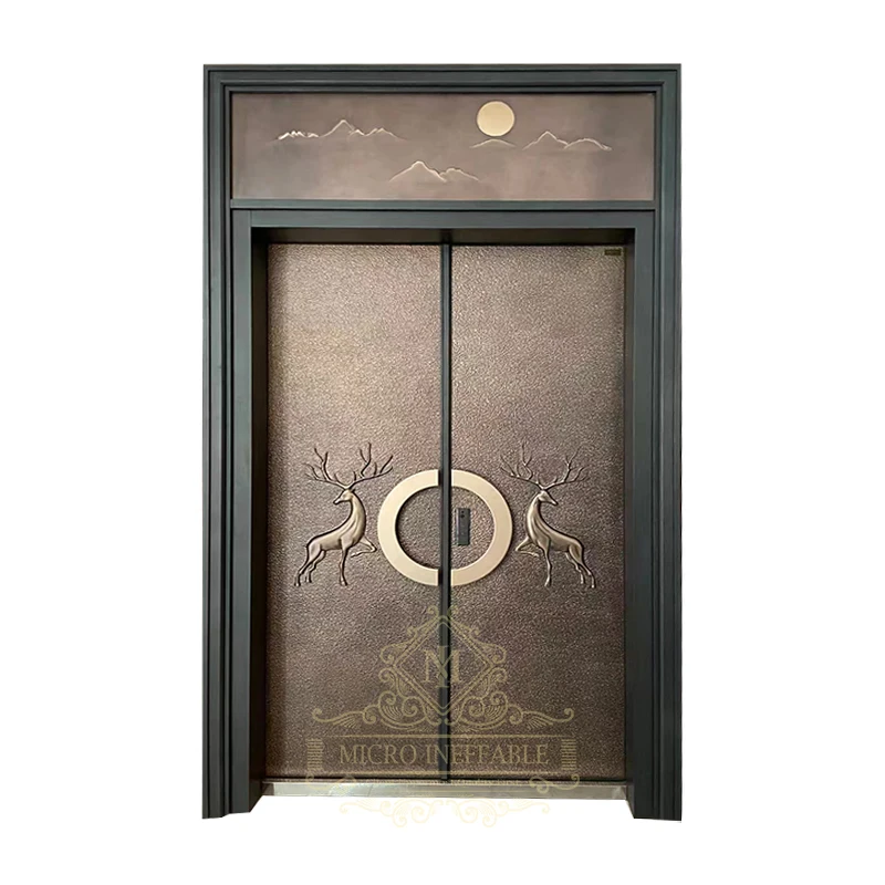 High Quality Cheap Price Apartment Entrance Steel Pivot Door Metal Entry Front Security Door