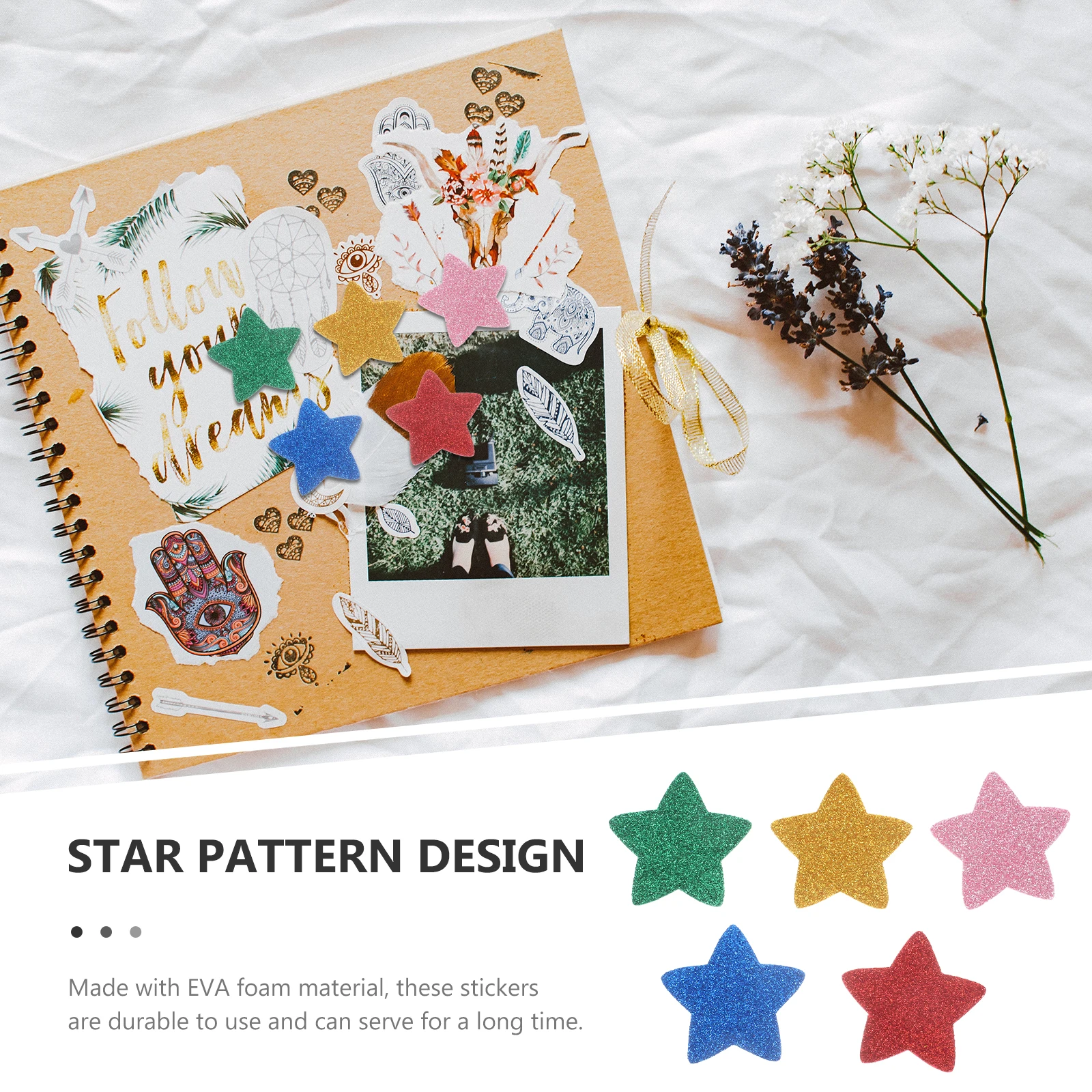

15 Pcs Star Pattern Sticker Stickers Craft Adhesive Stars for Crafting Five-pointed Eva Foam Projects