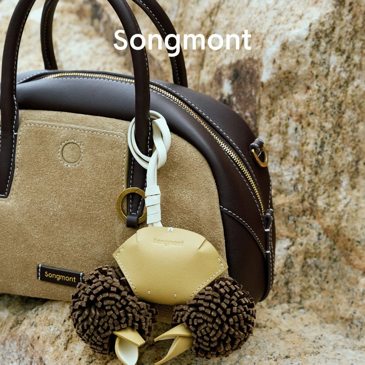 Ciondolo per borsa con granchio di design Songmont, ciondolo per borsa elegante e carino con granchio felice