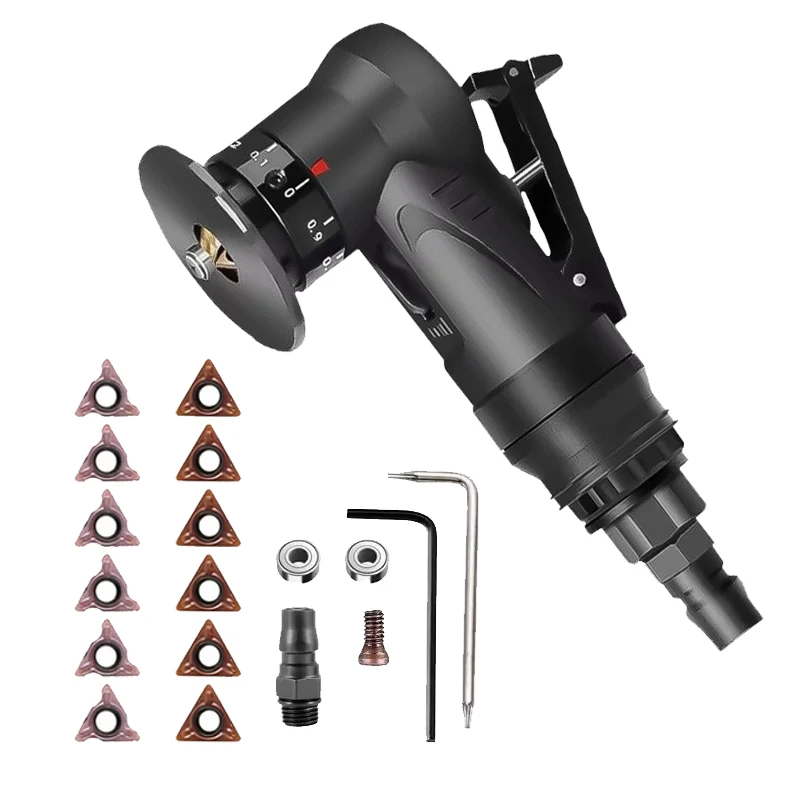 Mini Pneumatic Chamfering Machine Deburring 45 Degree Portable HandHeld Metal Trimming Machine Pneumatic Tools Kits L30000RPM