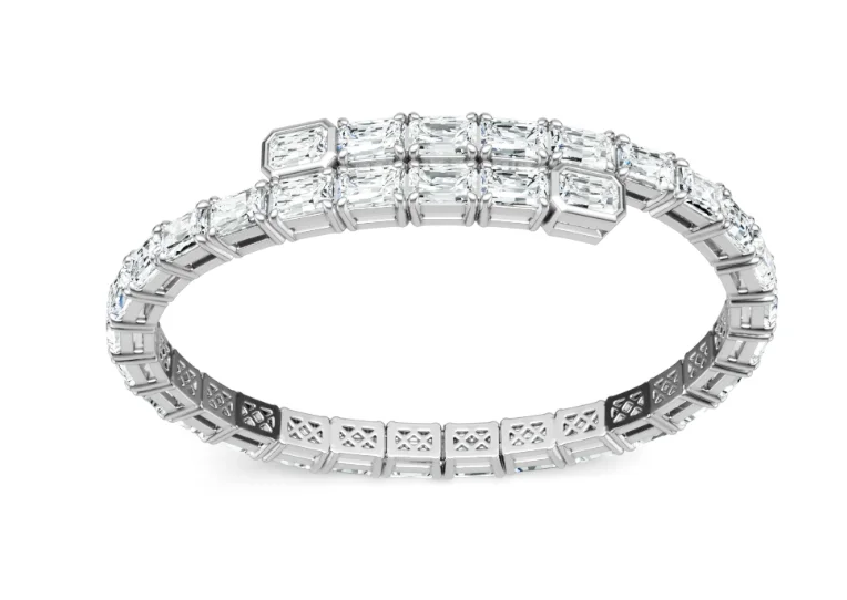 

S925 Silver Square Cut Moissanite Tennis Bracelet D Color VVS1 Sparkling Bangle Luxury Daily Jewelry for Women