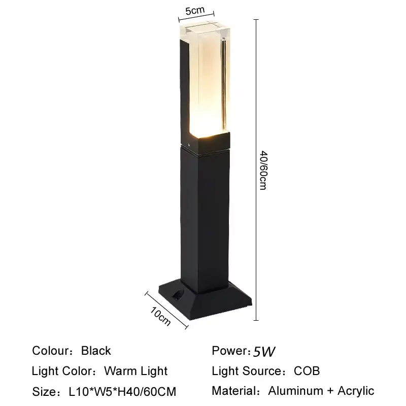 Lampu Rumput Tahan Air Luar Ruangan Lampu Taman Villa Minimalis Modern Lampu Lanskap LED Jalur Halaman Komunitas AC110/220V