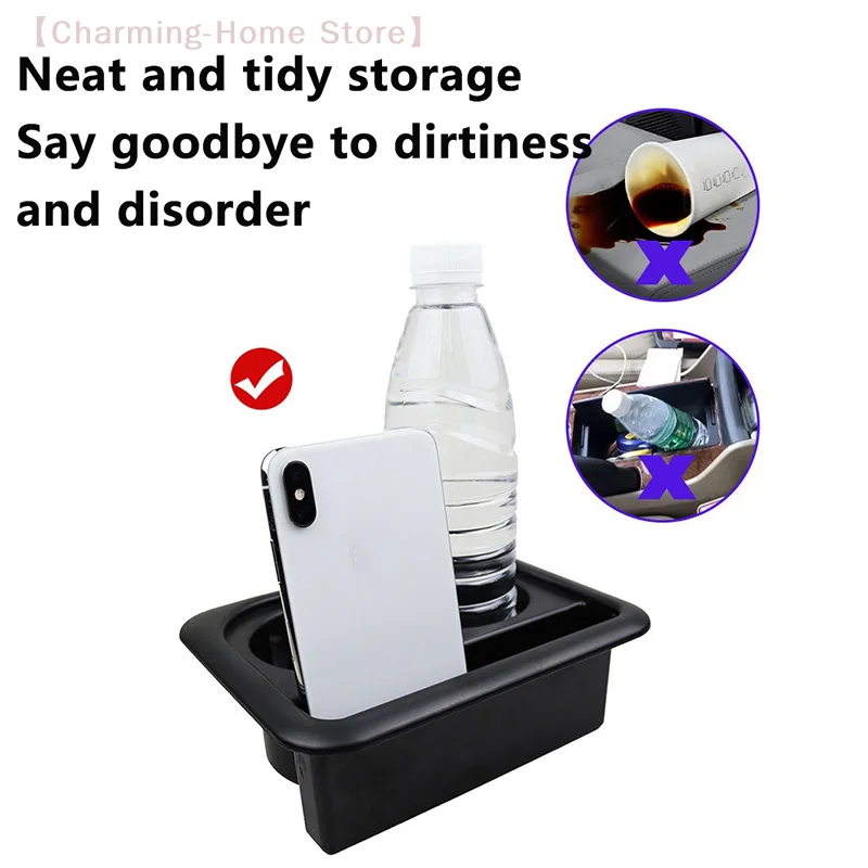 حامل كأس السيارة وحدة التحكم المركزية مسند الذراع وسادة حامل كوب الماء العالمي مع حامل تخزين الهاتف الخليوي اكسسوارات السيارات الداخلية #4