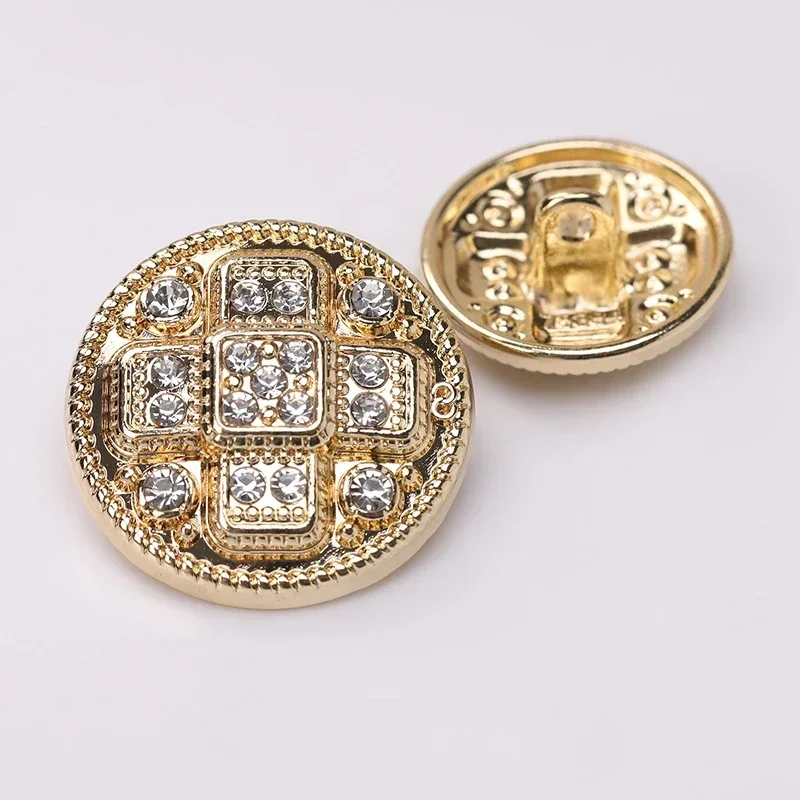 10pcs Diamond-studded Buttons Luxurious Shiny Rhinestone Round Shank Buttons Clothes Accessories