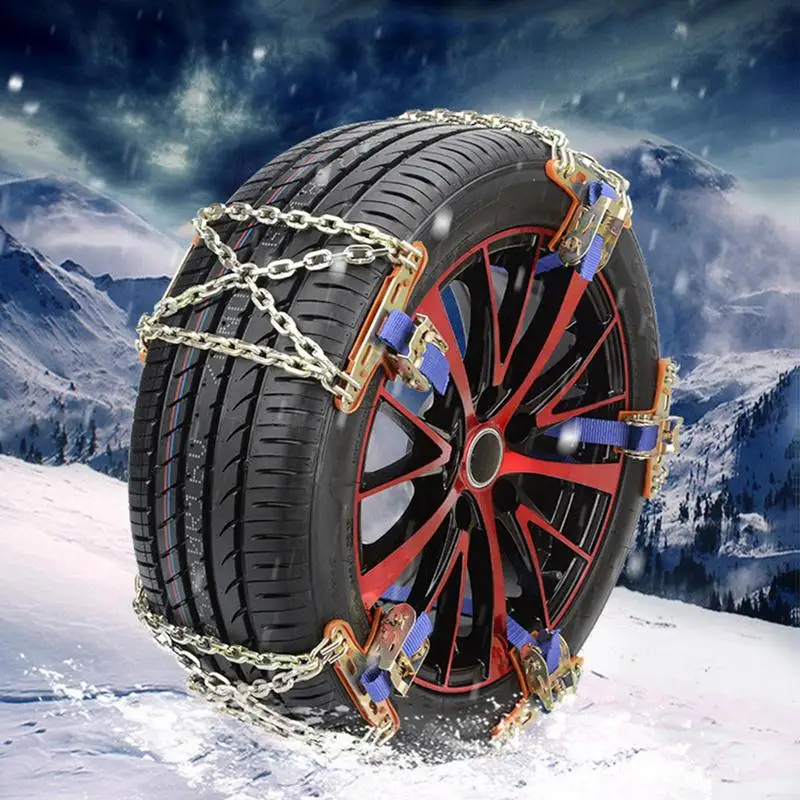 Car Tire Anti-Skid Chains Steel Lawn Mower Wheel Chains Automobile Rain Tire Chains Truck Tire Traction Chain For Snow Ice Road