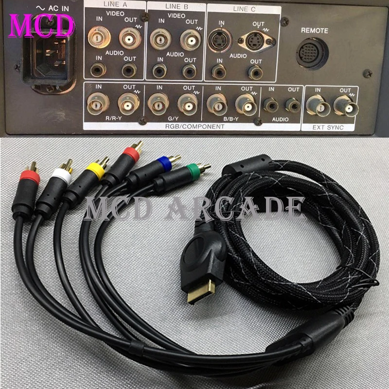 

PS1/PS2/PS3 RBGS Color Monitor Dedicated Green/Blue/Red/Yellow RGB with Sync Cable for Color Monitors BNC Connector