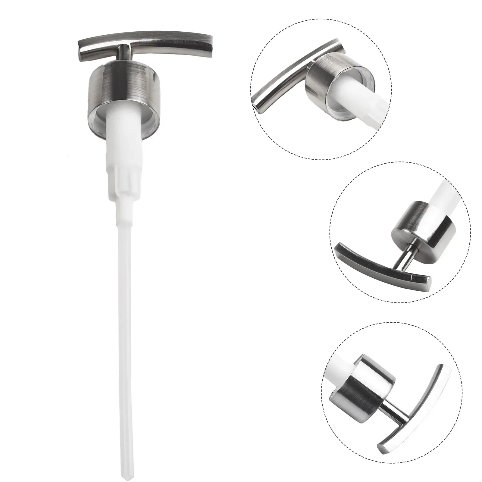 Home Bathroom Pump Head 304 Stainless Steel Bright Chrome/Nickel/Black Dispensers Electroplating Brushed Nozzle